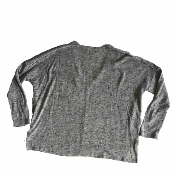 BDG Pullover Sweater Gray Heather Knit Long Sleeve V Neck Size S Hi Lo Pocket - Picture 3 of 9